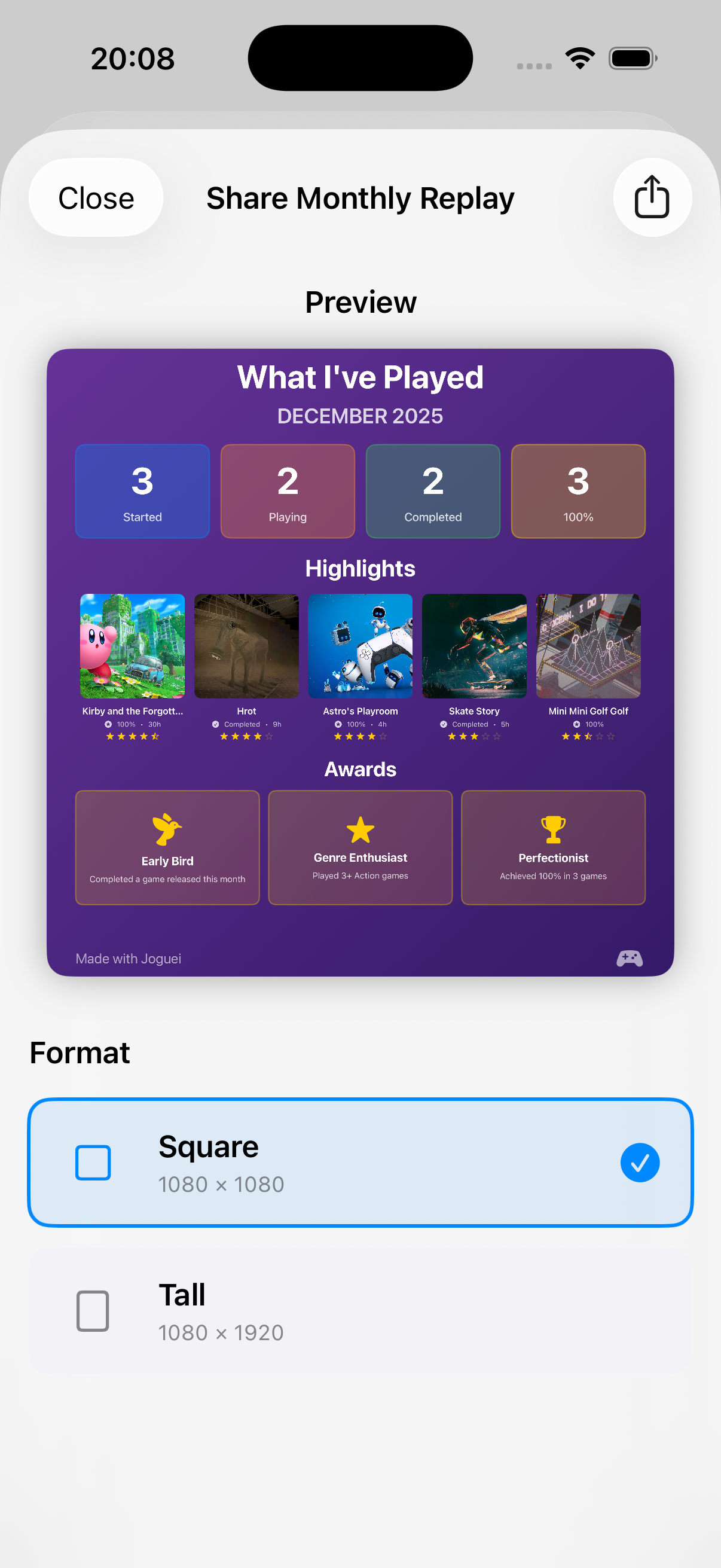Print do compartilhamento