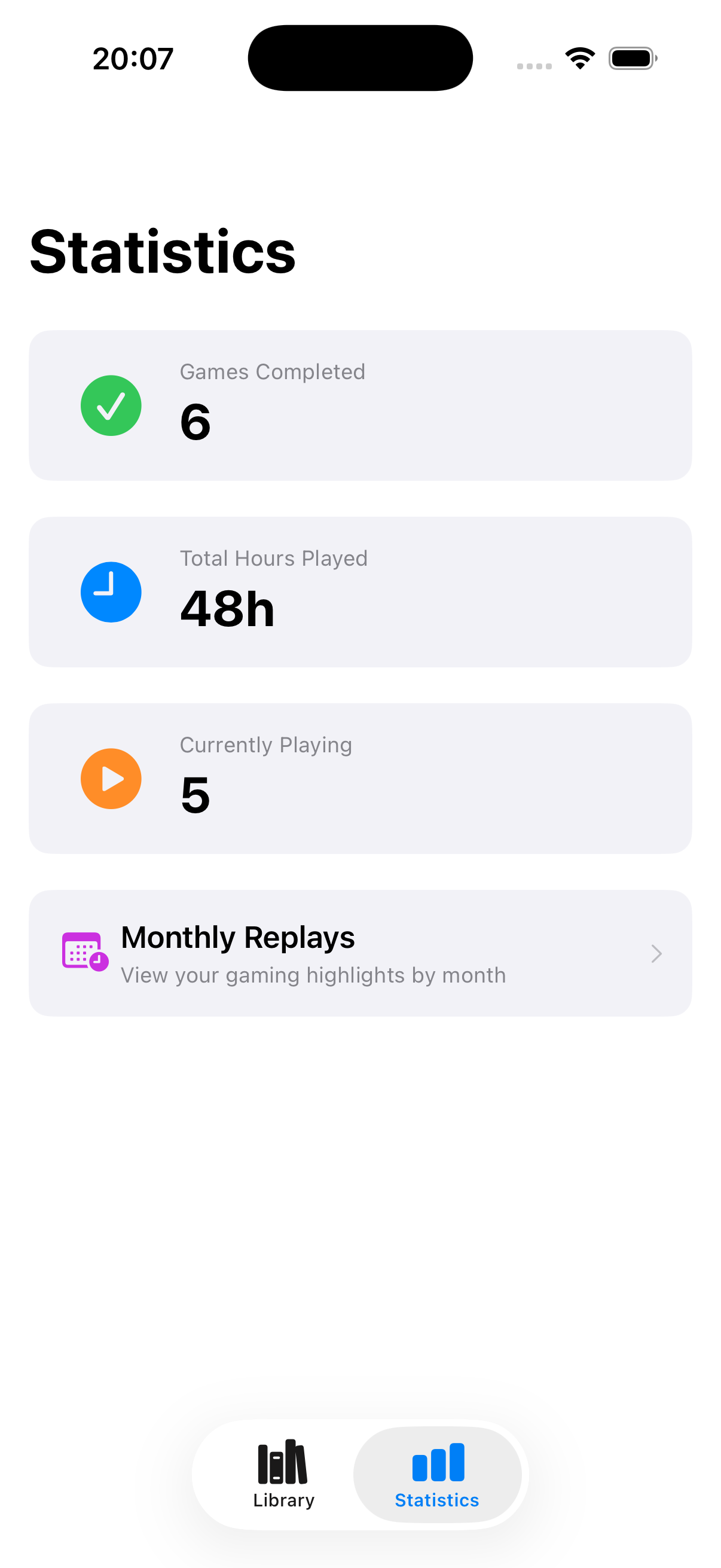Print das estatísticas